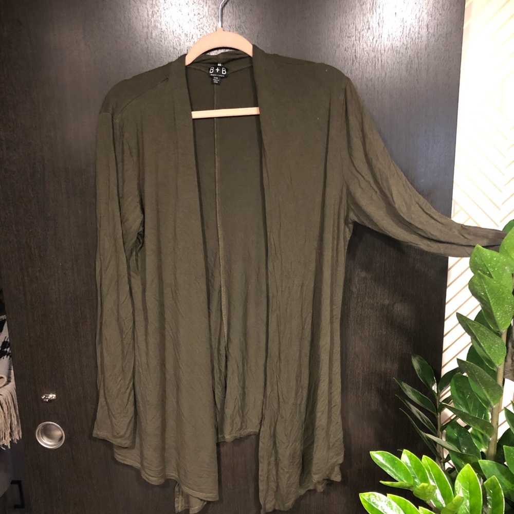 B+B Olive Green Cardigan 2X